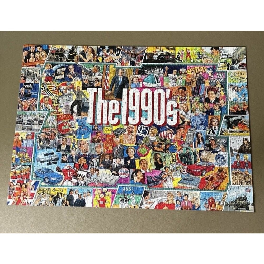 "The 1990's" Retro Themed 1000 Piece Puzzle by White Mountain Used Complete - Picture 4 of 8